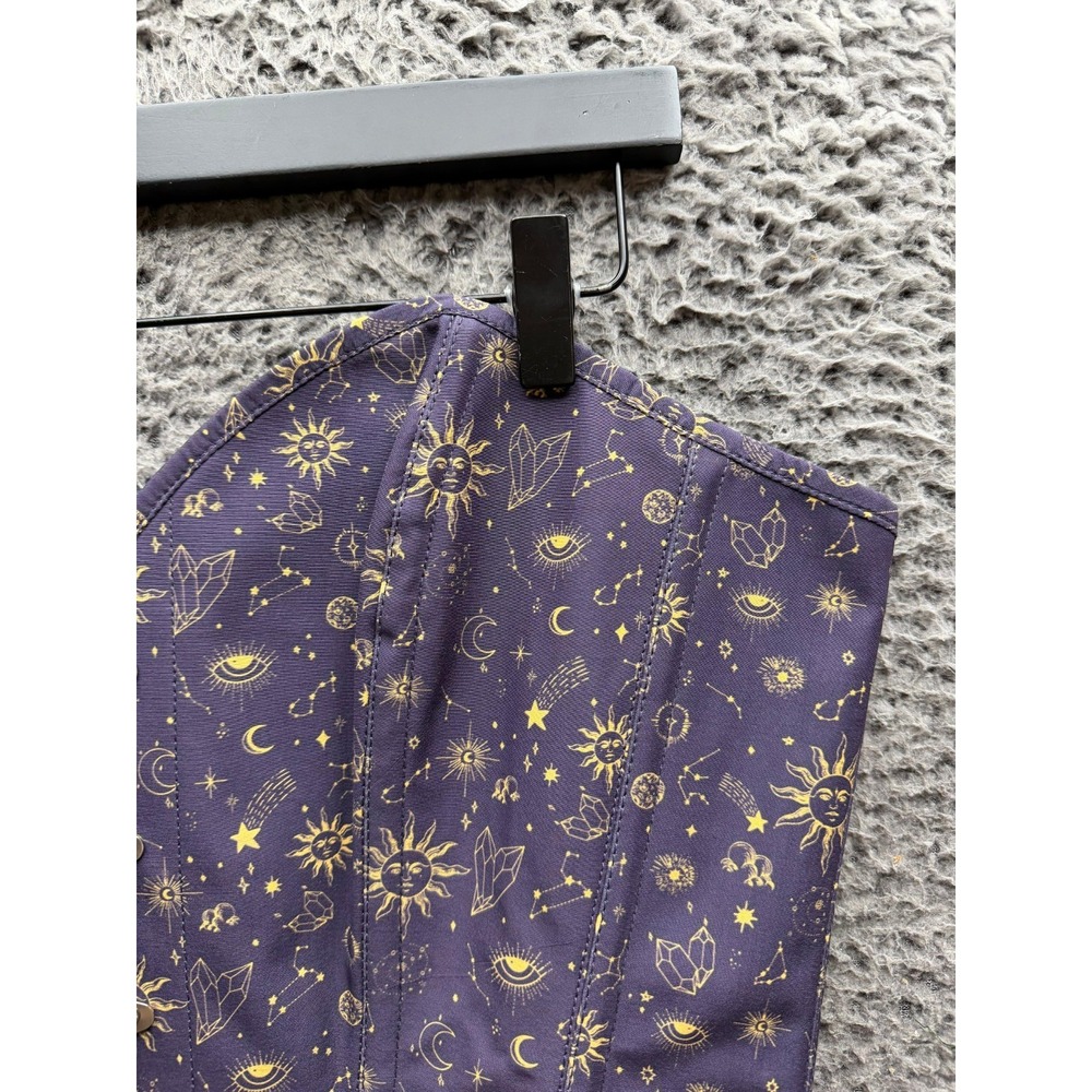 NWOT Corset Story Mystic Galaxy Indigo Gold Longline Overbust Corset Size UK 22 - Picture 4 of 12